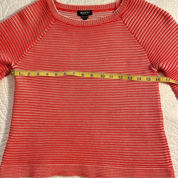 WORTH New York Pullover Knit Cotton Sweater in Red/Orange Size P - Picture 5 of 11